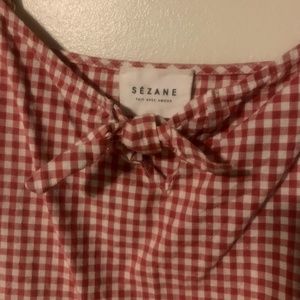 Sezane Red checkered gingham sleeveless top Size 36